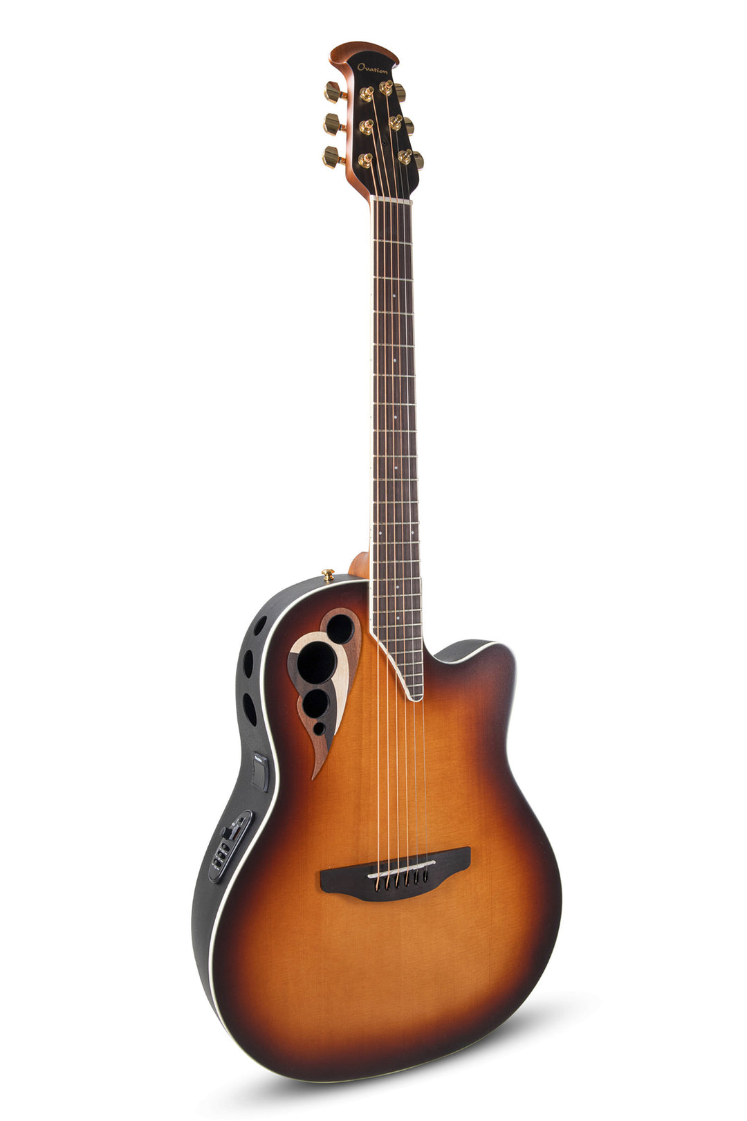 Ovation E-akustiske Gitarer Celebrity Elite Deluxe Deep Contour - Vintage Sunburst Satin (CDX40-1-G)