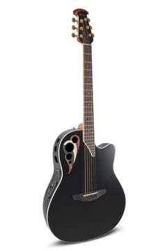 Ovation E-akustiske Gitarer Celebrity Elite Deluxe Deep Contour - Black Satin (CDX40-5-G)