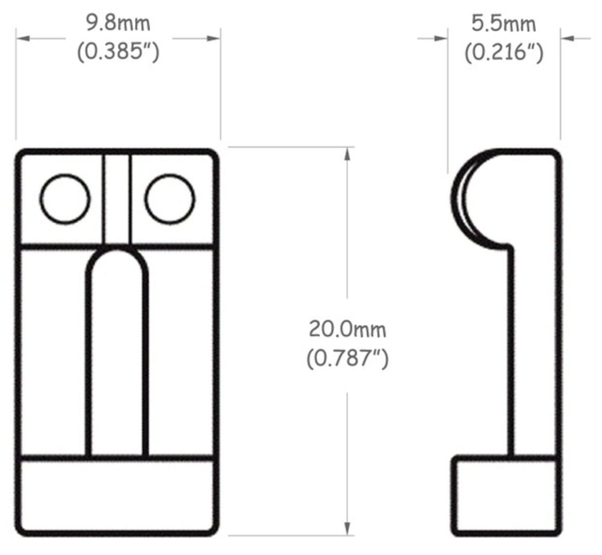 Partsland sadler for Stratocaster-modeller - 9.8 mm brede, pressstøpt