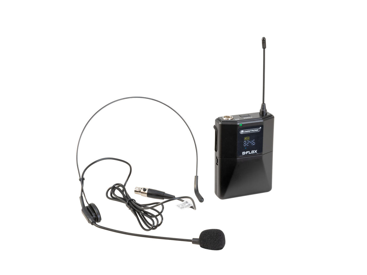 OMNITRONIC UHF E-FLEX Bodypack 823-832/863-865 MHz