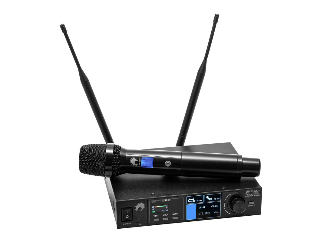 OMNITRONIC UHF-601 1-kanals trådløst mikrofonsystem 823-832/863-865 MHz