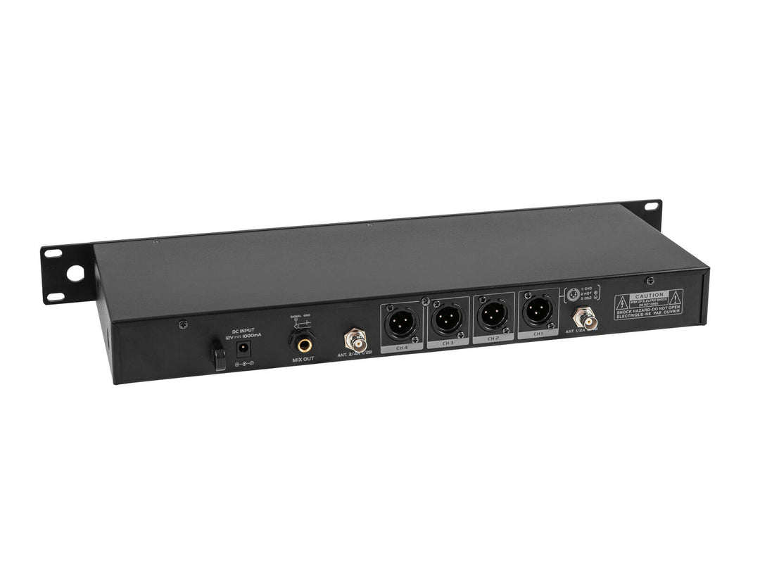 OMNITRONIC UHF-604 4-kanals trådløst mikrofonsystem 520-554 MHz