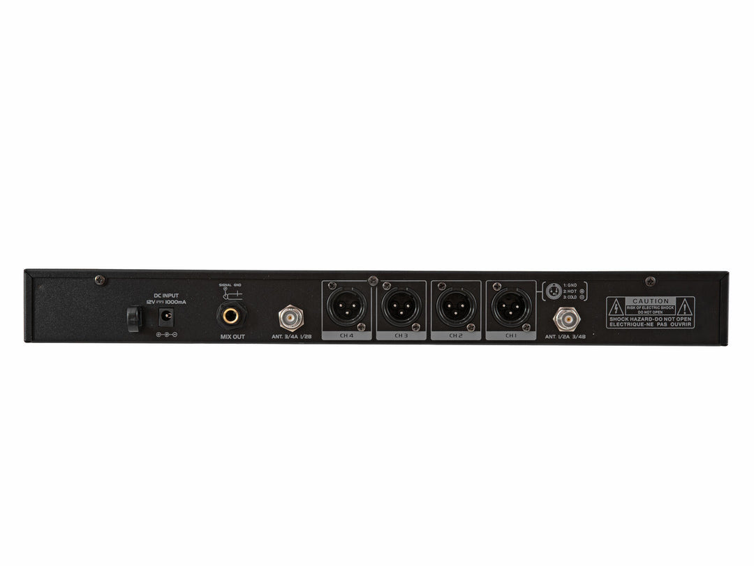 OMNITRONIC UHF-604 4-kanals trådløst mikrofonsystem 520-554 MHz