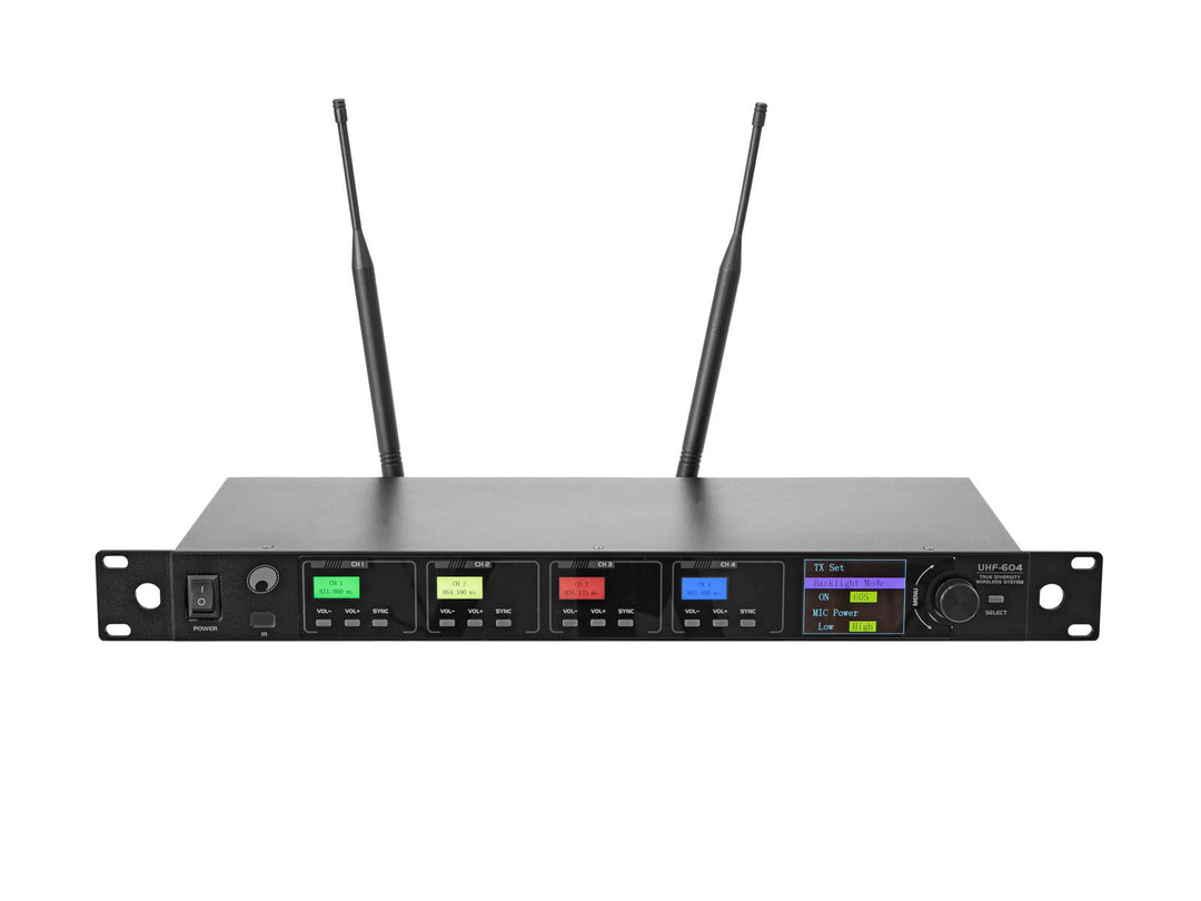 OMNITRONIC UHF-604 4-kanals trådløst mikrofonsystem 520-554 MHz