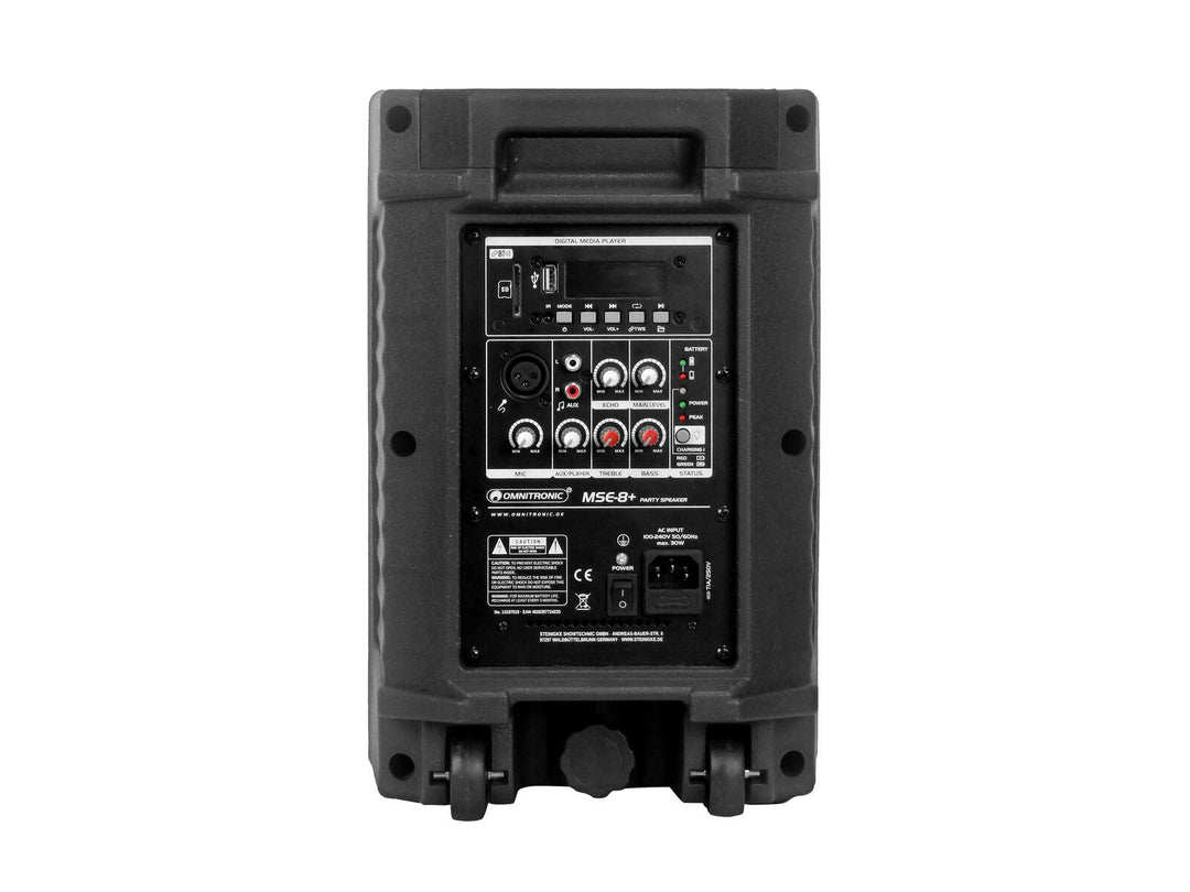 OMNITRONIC MSE-8+ batteridrevet Party-høyttaler med LED-effekter