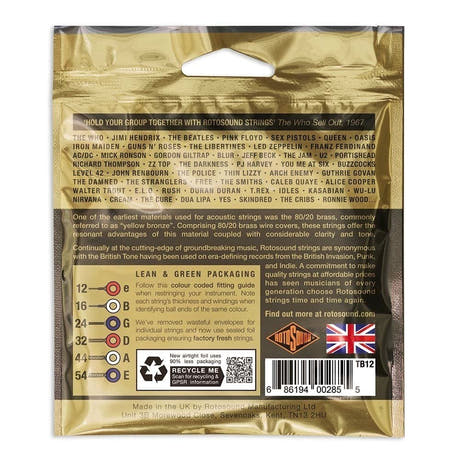 Rotosound Tru Bronze TB12 westerngitarstrenger 12-54