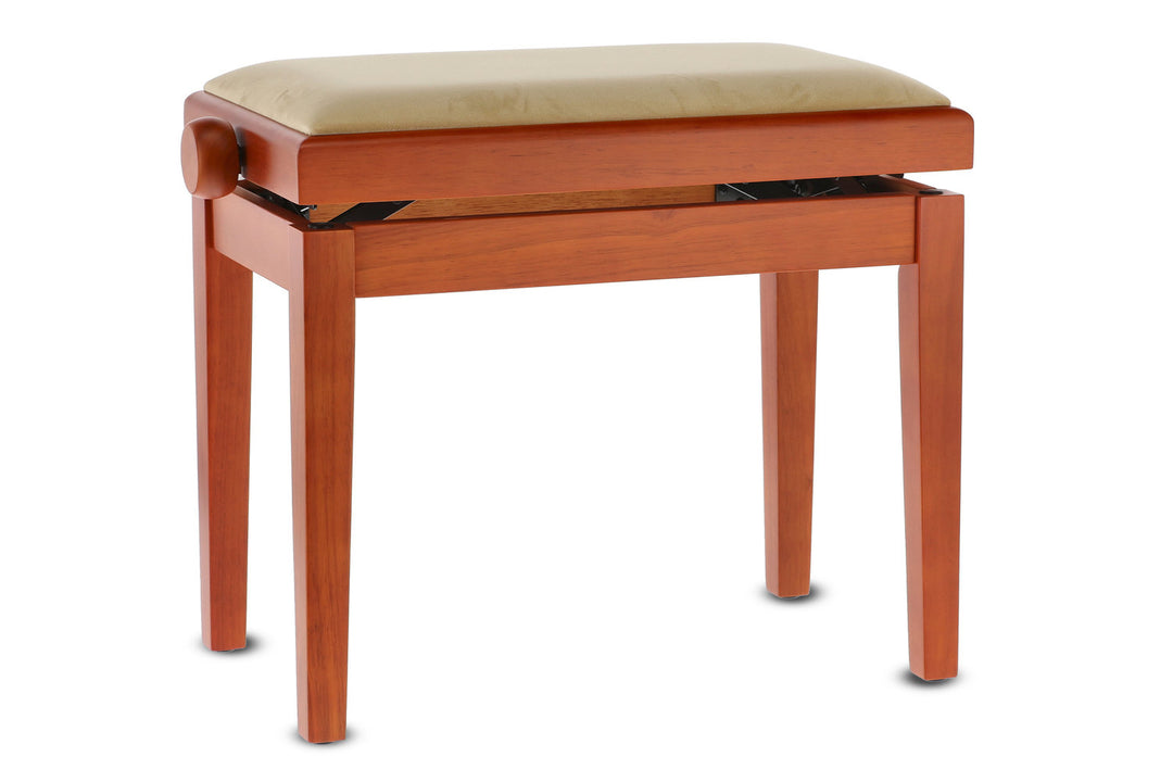GEWA pianobenk Deluxe - Kirsebær matt (beige sete)
