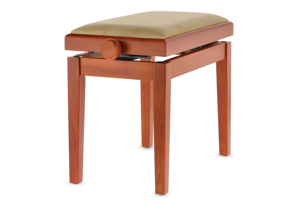 GEWA pianobenk Deluxe - Kirsebær matt (beige sete)