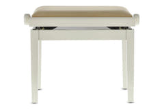 GEWA pianobenk Deluxe - Elfenben høyglans (beige sete)