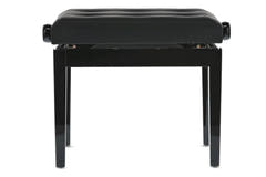 GEWA pianokrakk Deluxe Leather Black, Highgloss - svart trekk i kunstskinn