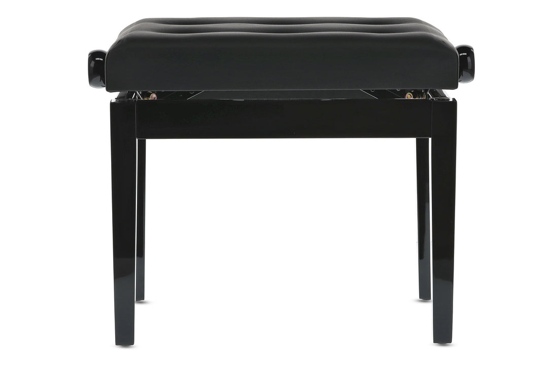 GEWA pianokrakk Deluxe Leather Black, Highgloss - svart trekk i kunstskinn