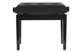 GEWA pianokrakk Deluxe Leather Black, Highgloss - svart trekk i kunstskinn