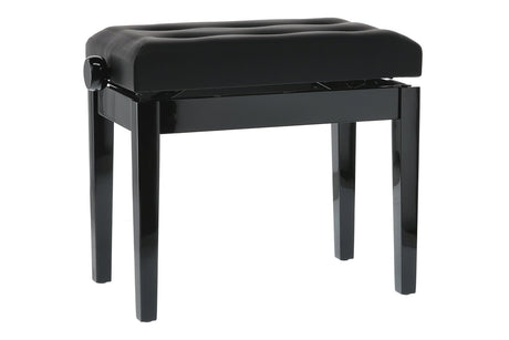 GEWA pianokrakk Deluxe Leather Black, Highgloss - svart trekk i kunstskinn