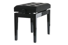 GEWA pianokrakk Deluxe Leather Black, Highgloss - svart trekk i kunstskinn