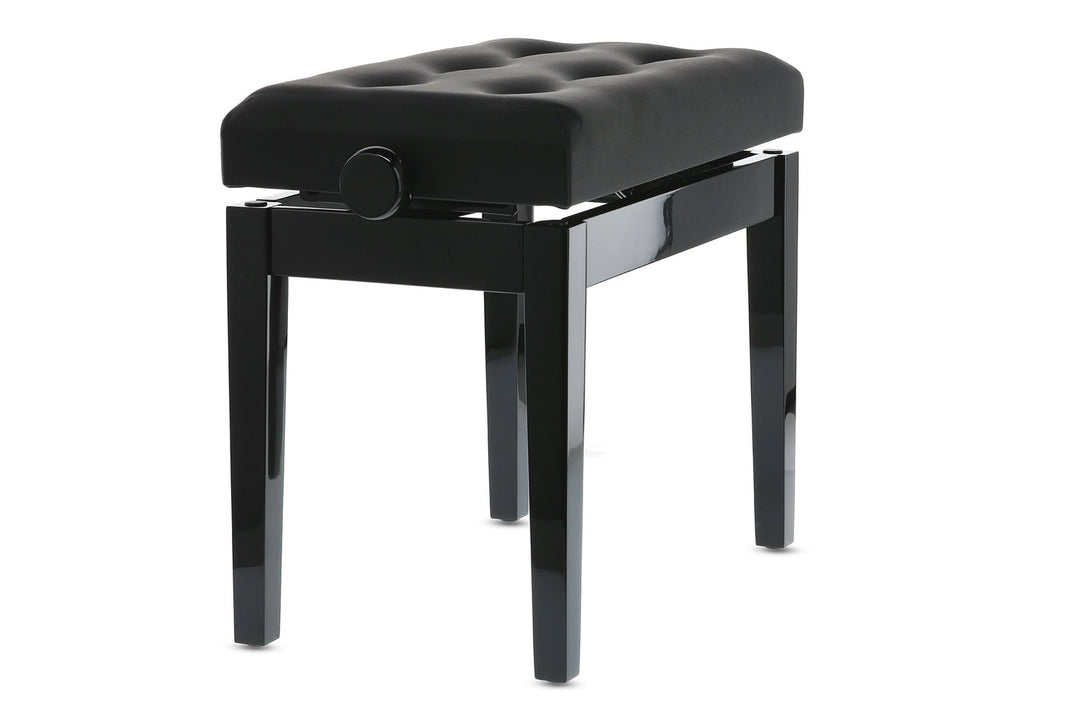 GEWA pianokrakk Deluxe Leather Black, Highgloss - svart trekk i kunstskinn