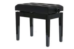 GEWA pianokrakk Deluxe Leather Black, Highgloss - svart trekk i kunstskinn