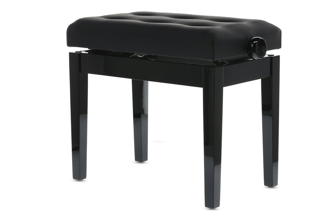 GEWA pianokrakk Deluxe Leather Black, Highgloss - svart trekk i kunstskinn