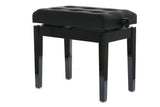 GEWA pianokrakk Deluxe Leather Black, Highgloss - svart trekk i kunstskinn