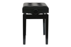 GEWA pianokrakk Deluxe Leather Black, Highgloss - svart trekk i kunstskinn