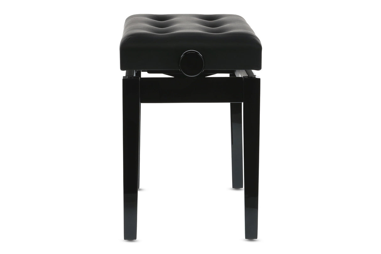 GEWA pianokrakk Deluxe Leather Black, Highgloss - svart trekk i kunstskinn