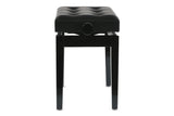 GEWA pianokrakk Deluxe Leather Black, Highgloss - svart trekk i kunstskinn