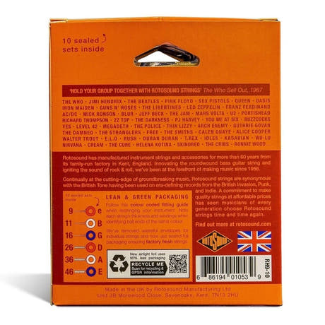 Rotosound Roto Orange RH9-10 elgitarstrenger 9-46, 10 sett