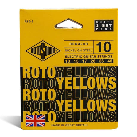 Rotosound Roto Yellows R10-3 elgitarstrenger 10-46, 3 sett