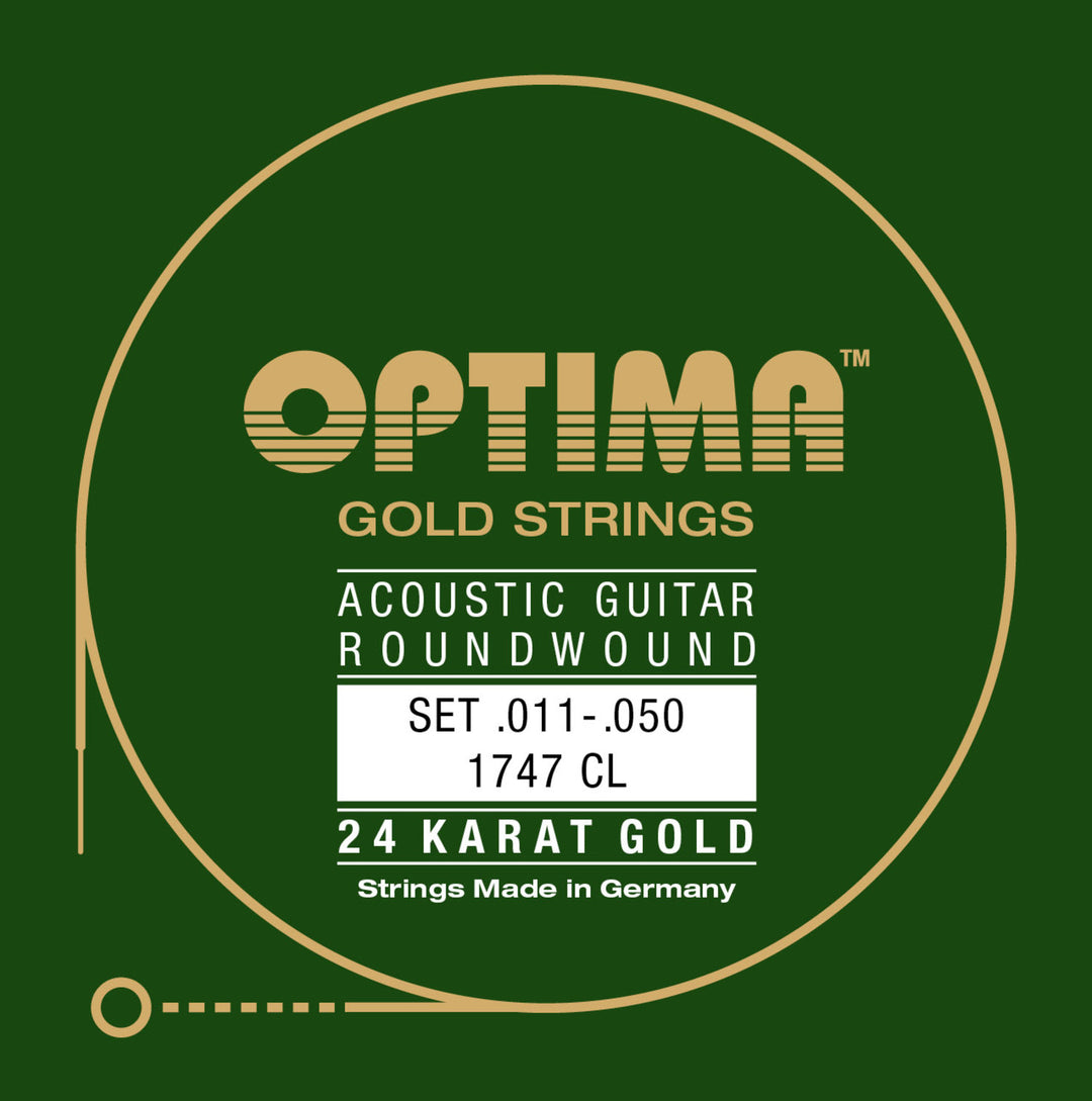 Optima strenger for akustiske Gitarer gullstrenger - sett (1747CL)