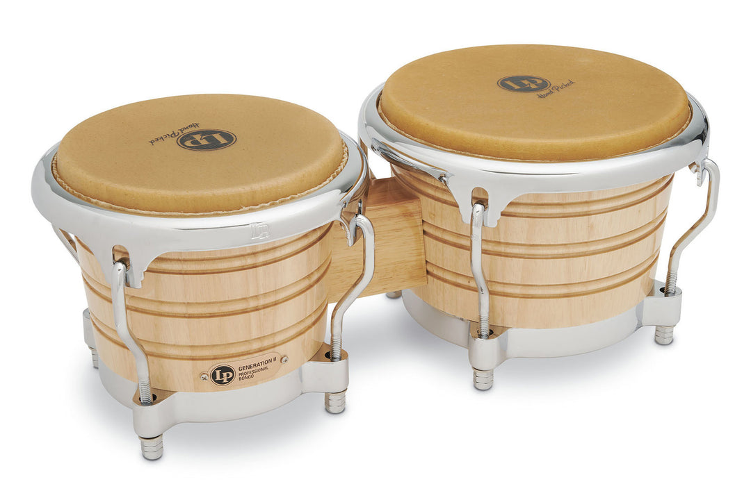 Latin Percussion Bongo Generation II Wood - Natur, krom HW (LP201AX-2)