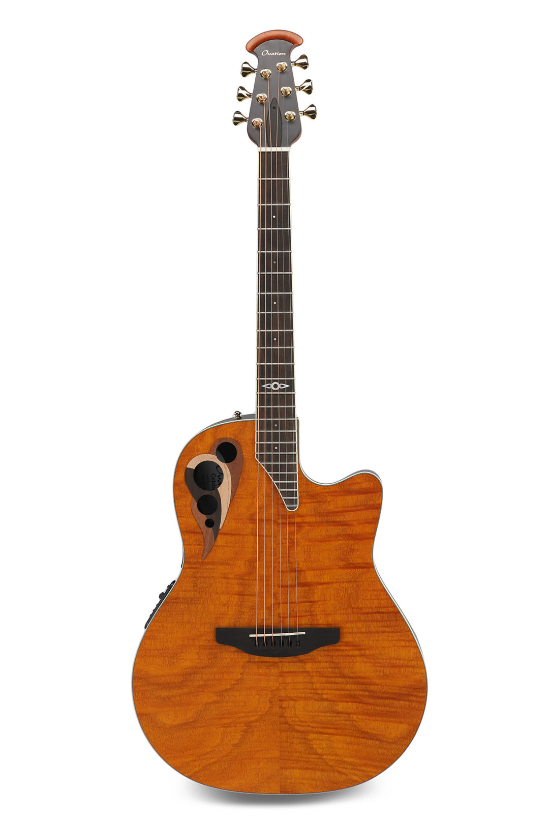 Ovation elektroakustisk Gitarer Celebrity Elite Deluxe Plus Ltd 2026 dyp kontur - Amber Satin (CDX40P-FM-G)