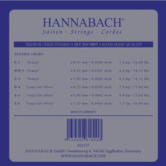 Hannabach 950 H/B2 diskantstreng, klassisk gitar, medium/high tension