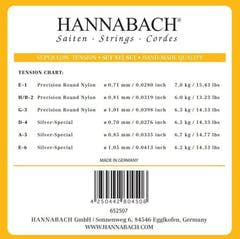 Hannabach 815 diskantsett E1, H/B2 og G3, super lav spenning