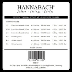 Hannabach 815 diskantsett E1, H/B2 og G3, medium tension