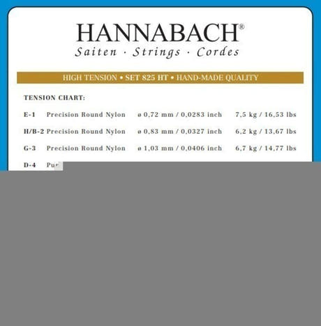 Hannabach 825 D4 bassstreng til klassisk gitarer, high tension