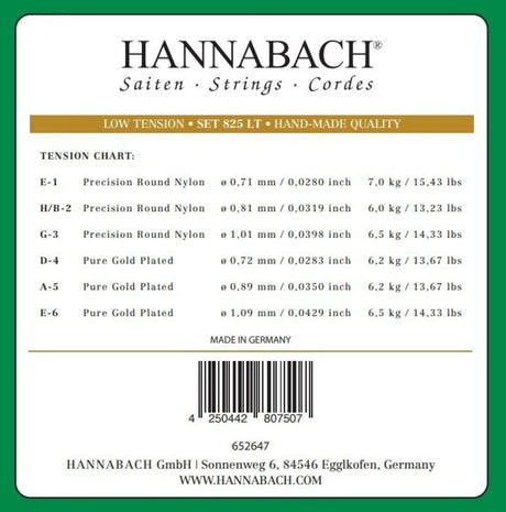 Hannabach 825 A5 bassstreng til klassisk gitarer, lav spenning