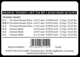 Hannabach 728 Custom Made diskantsett, klassisk gitar, medium tension