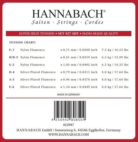 Hannabach 827 D4 bassstreng til flamencogitar, super high tension
