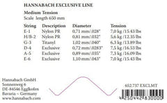 Hannabach Exclusive G3 diskantstreng, klassisk gitarer, medium tension
