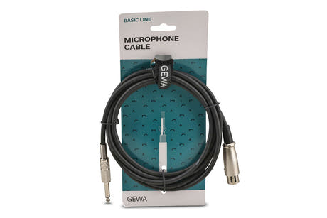 GEWA Basic Line mikrofonkabel 3 m, XLR-hunn til mono-jack