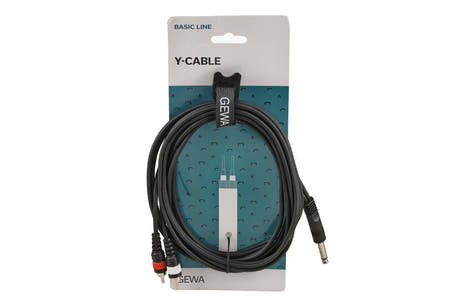 GEWA Basic Line Y-kabel 3 m, mono-jack til 2 x cinch