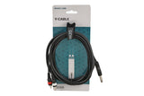 GEWA Basic Line Y-kabel 3 m, mono-jack til 2 x cinch