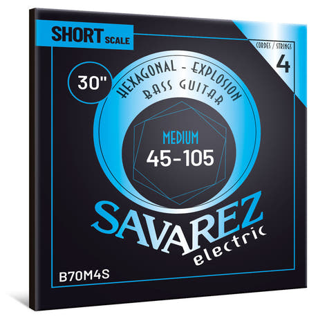 Savarez B70M4S Hexagonal Explosion 4-strenget bass, medium short scale