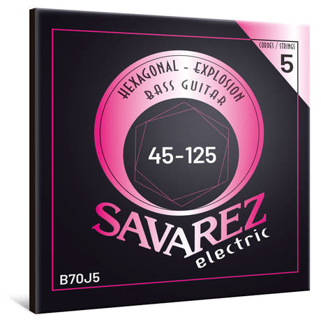 Savarez B70J5 Hexagonal Explosion 5-strengede bassstrenger, medium