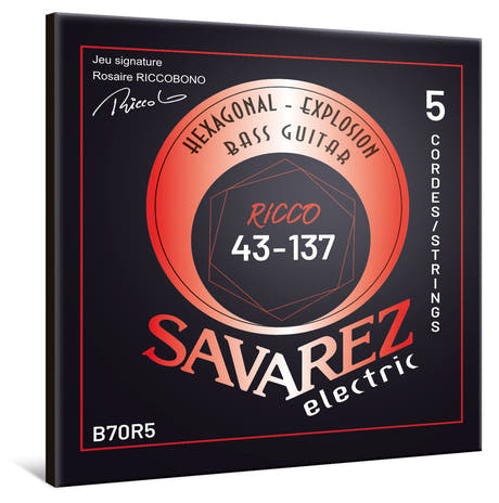 Savarez B70R5 Hexagonal Explosion 5-strengede bassstrenger, Ricco