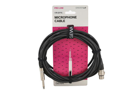 GEWA Pro Line mikrofonkabel 6 m, XLR-hunn til mono-jack