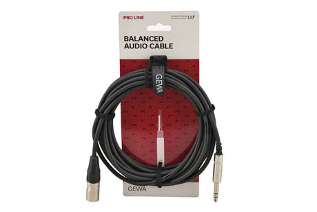 GEWA Pro Line balansert kabel 6 m, stereojack til XLR-hann