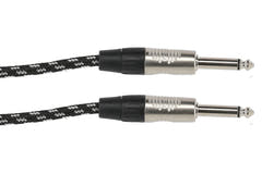 GEWA Pro Line instrumentkabel 6 m, svart-hvit tweed, rett jack
