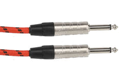 GEWA Pro Line instrumentkabel 3 m, svart-rød tweed, rett jack