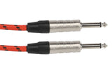 GEWA Pro Line instrumentkabel 3 m, svart-rød tweed, rett jack