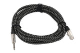GEWA Pro Line instrumentkabel 6 m, sort-hvit tweed, vinklet jack